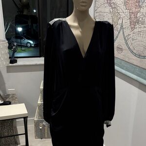 Ramy Brook Black Dress with Silver Details